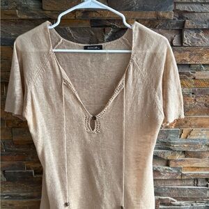 Dolce Cabo Tan Short Sleeve Top